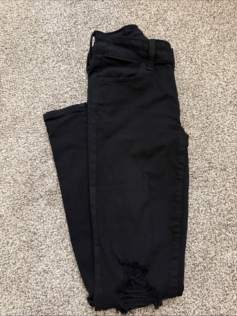 American Eagle Outfitters Black Distressed Skinny Jeggings